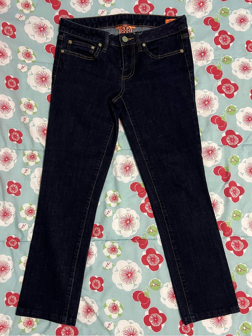 Tory Burch Dark Indigo Super Skinny jeans size 27